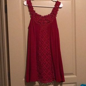 Red lace dress